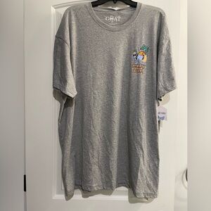 GOAT USA men’s gray Hawaiian crew neck tee shirt. Size XXL. NWT.